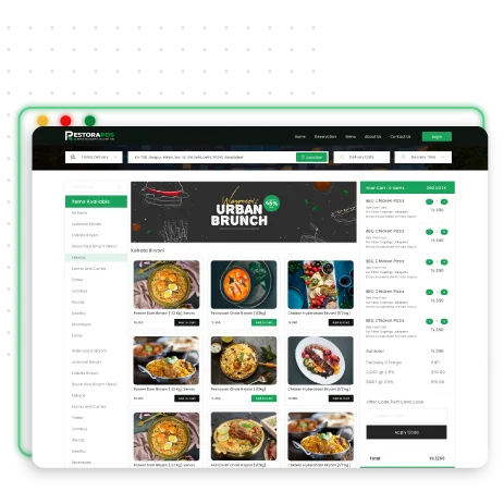 Attractive restaurant website
